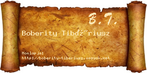 Boberity Tibériusz névjegykártya